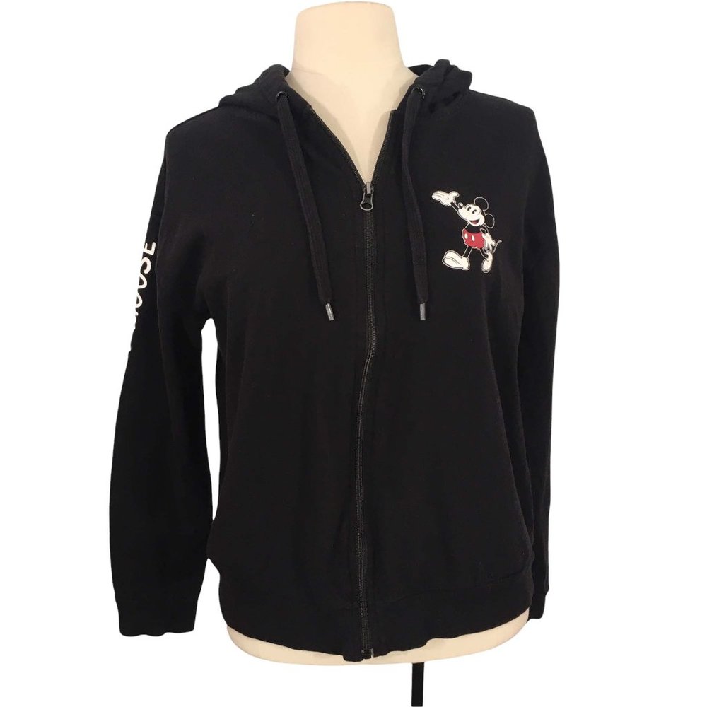 Disney THE ORIGINAL MICKEY MOUSE Black Zip Hoodie Jacket Teen XL (15/17) Juniors